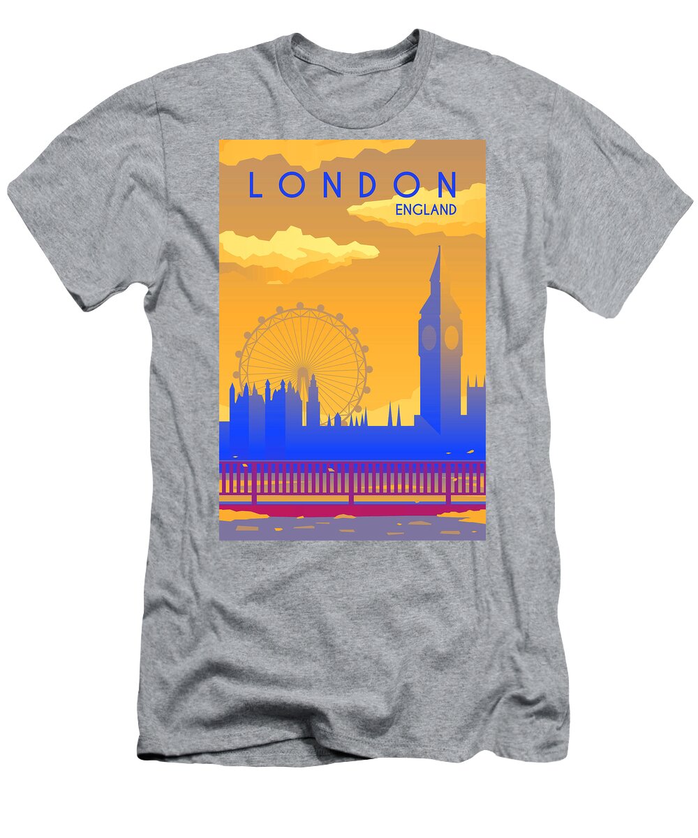 Oil On Canvas T-Shirt featuring the digital art London #6 by Celestial Images