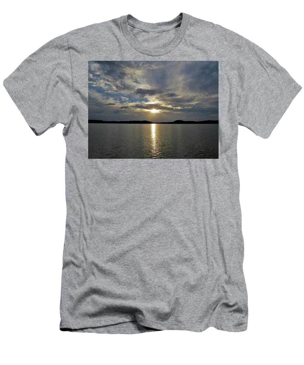 Sunset T-Shirt featuring the photograph 9 Light Lane Sunset by Ed Williams