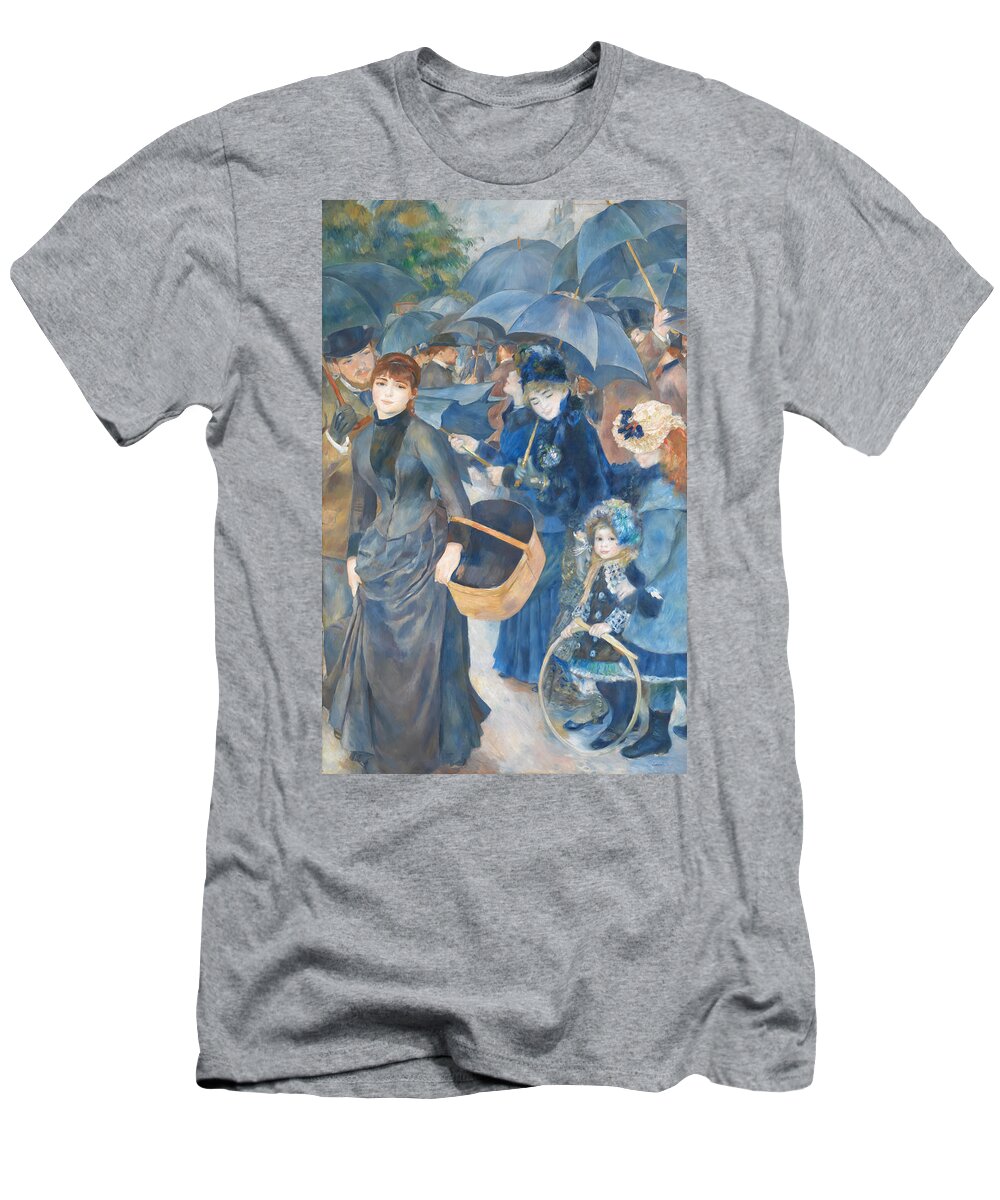 Pierre-auguste Renoir T-Shirt featuring the painting The Umbrellas by Pierre-Auguste Renoir by Mango Art