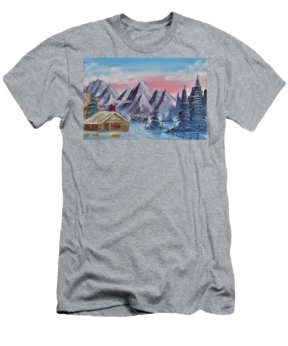 T-Shirt featuring the painting A Cold Winter by Jesse Entz