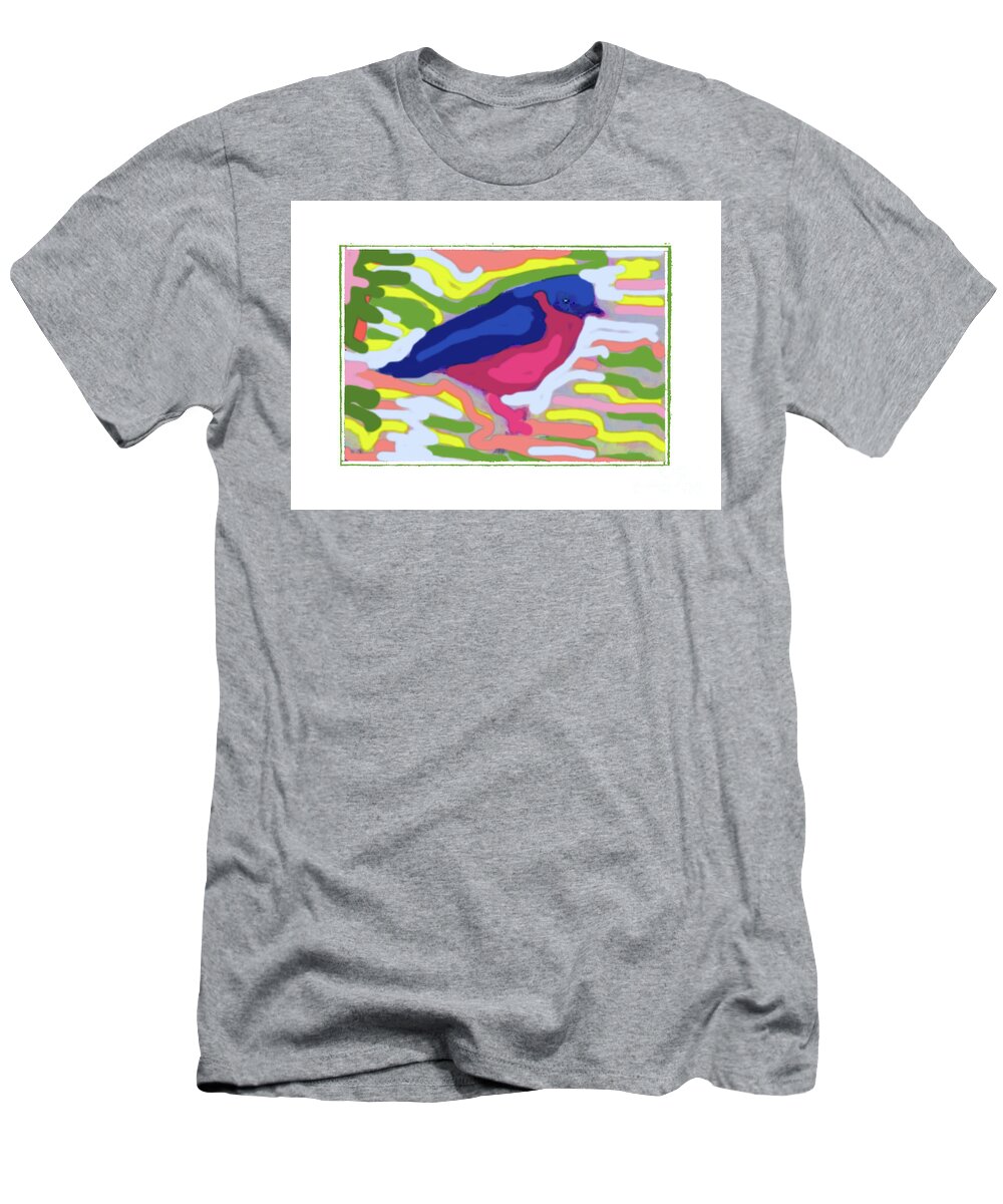  T-Shirt featuring the drawing A Little Bird Told Me by Shirley Moravec