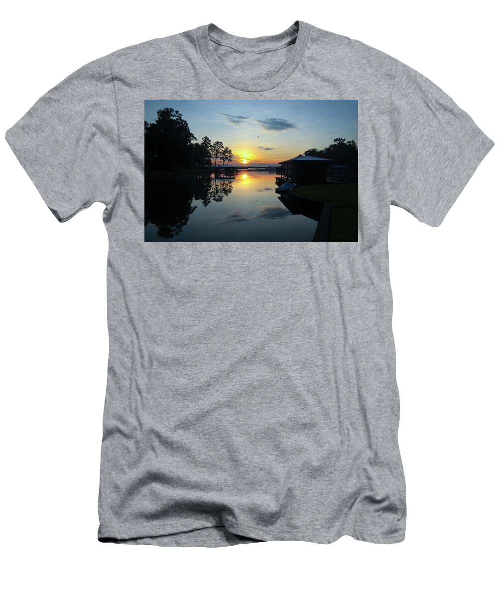 Lake T-Shirt featuring the photograph A Sky Faced Sunrise by Ed Williams