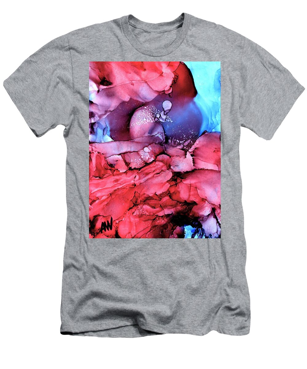 Alcohol Ink T-Shirt featuring the painting A thoroughfare of freedom beat by Angela Marinari