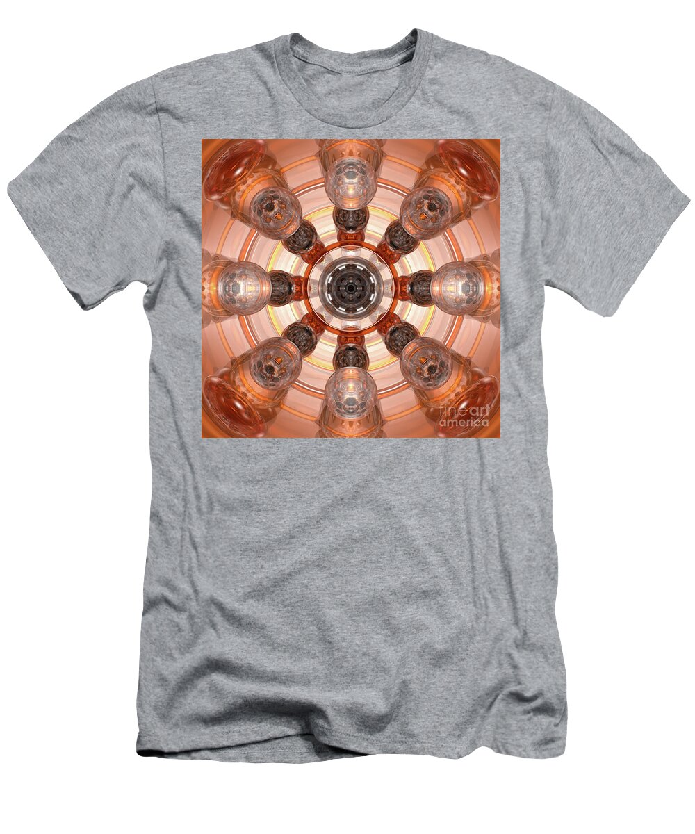Digital Art T-Shirt featuring the digital art Abstract Orange Glass by Phil Perkins
