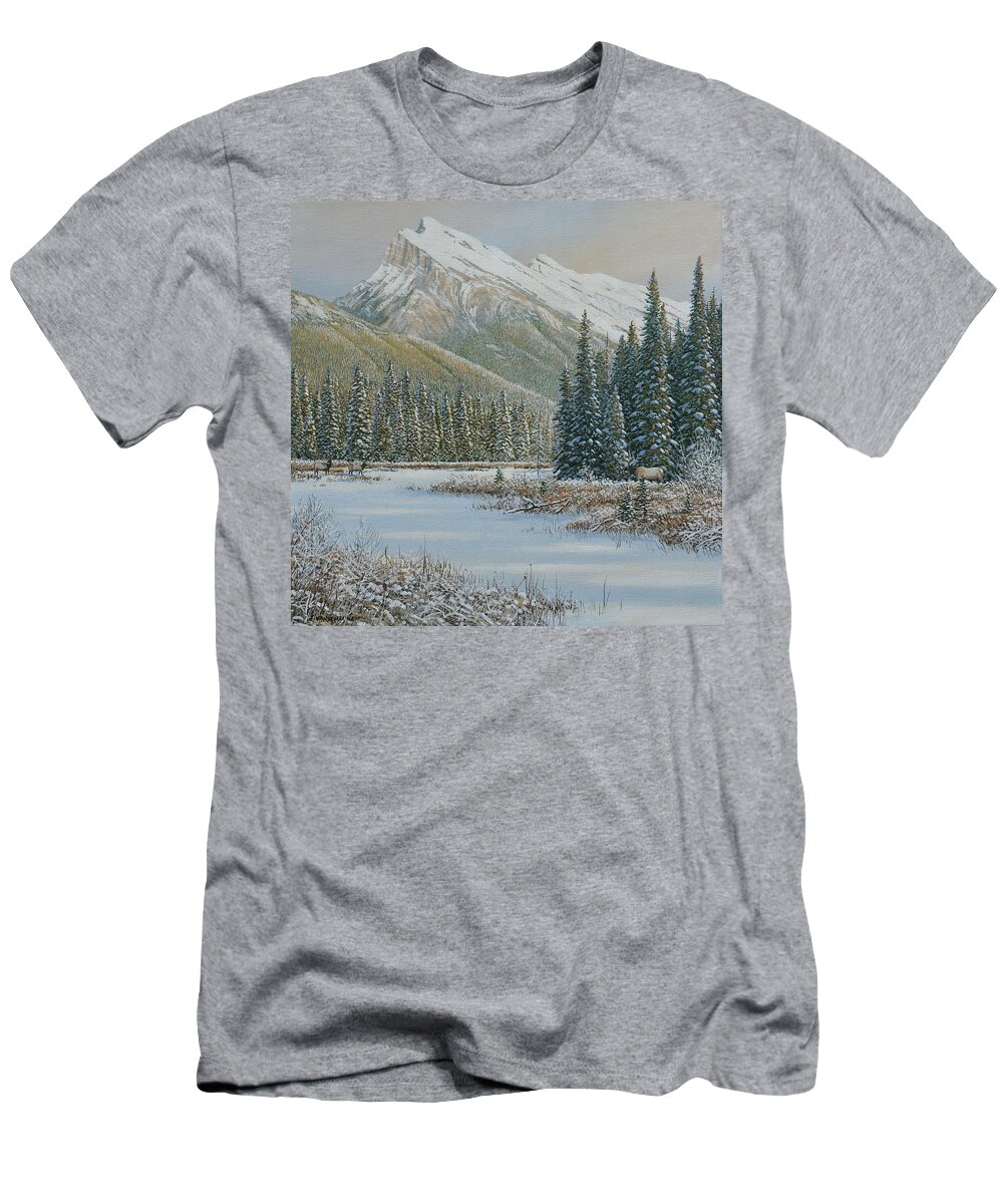 Canadian T-Shirt featuring the painting After The Snow by Jake Vandenbrink