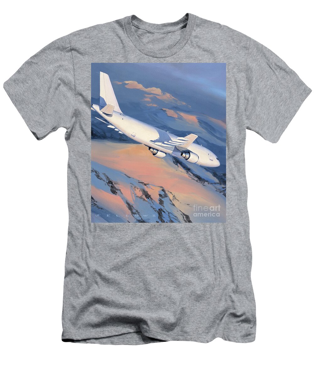 Aircraft T-Shirt featuring the painting Airbus A300 by Jack Fellows