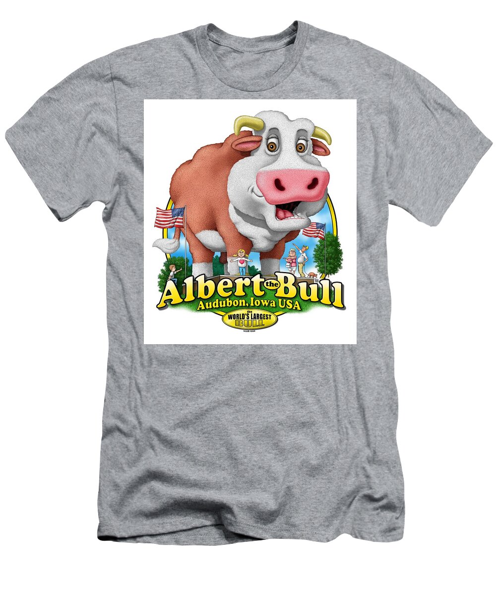 Albert The Bull T-Shirt featuring the digital art Albert the Bull by Scott Ross