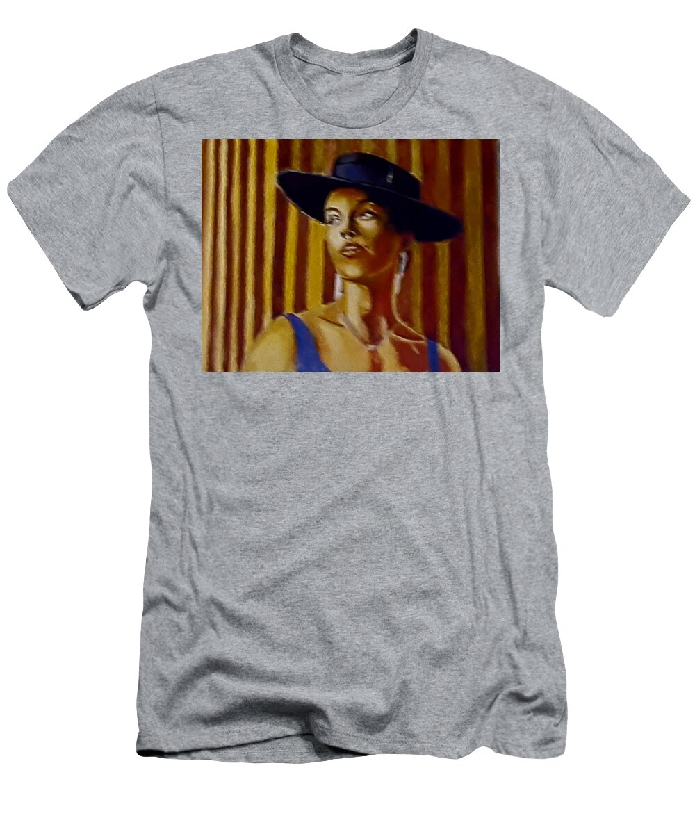 Portrait T-Shirt featuring the painting Alica by Andrew Johnson
