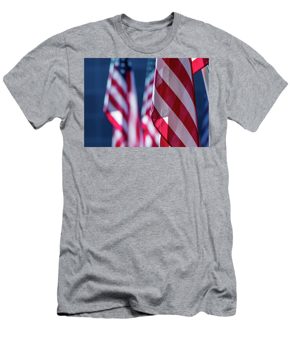 Flag T-Shirt featuring the photograph American Flags 2 by Amelia Pearn