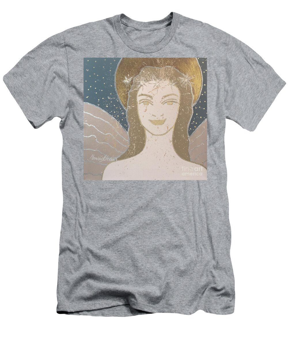 Angel T-Shirt featuring the painting Angel Adriana by Monica Elena