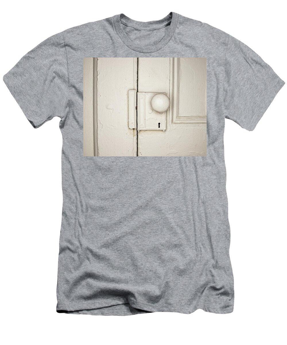 Door T-Shirt featuring the photograph Antique Door Knob 4 by Amelia Pearn