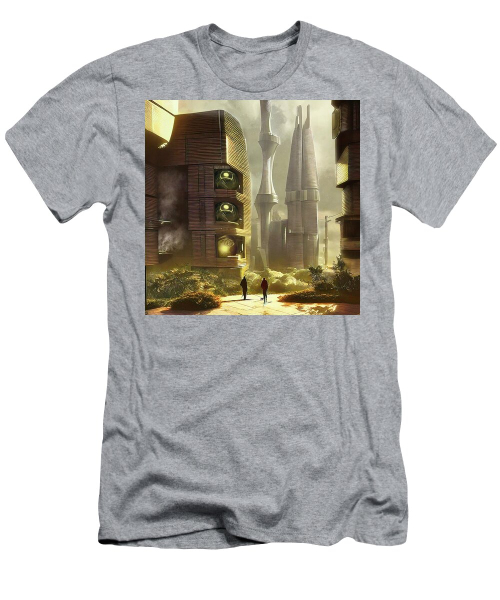 Ai T-Shirt featuring the digital art Appointment in Desert City by Micah Offman