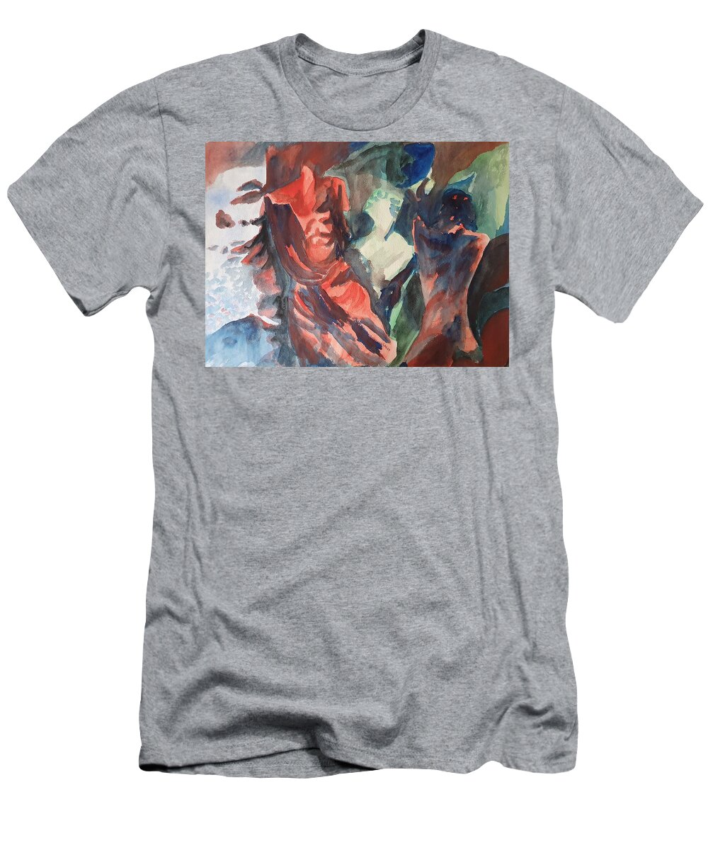Sculpture T-Shirt featuring the painting Archaic Greek Mystery by Enrico Garff