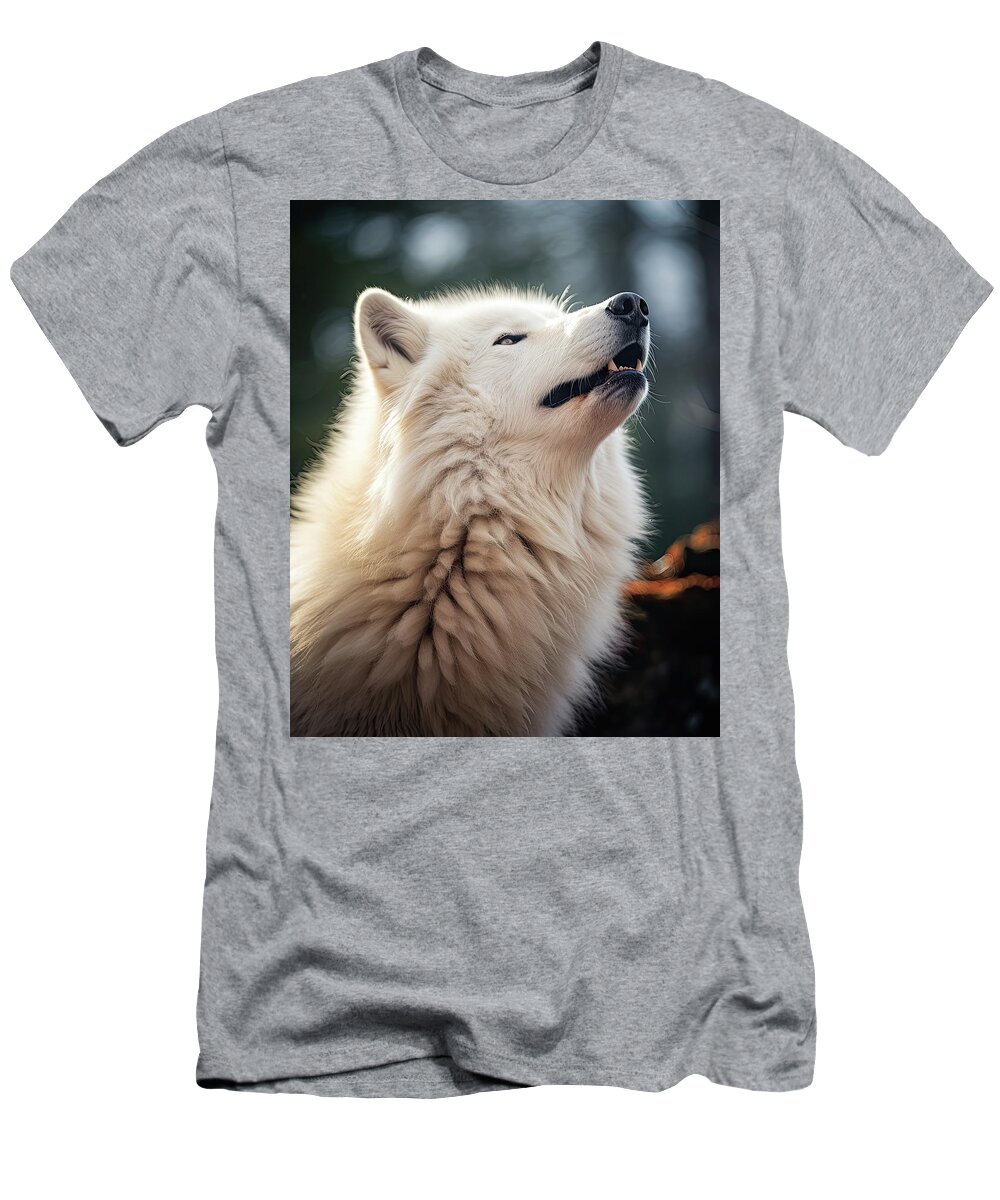 Canis T-Shirt featuring the photograph Arctic Wolf two by David Mohn