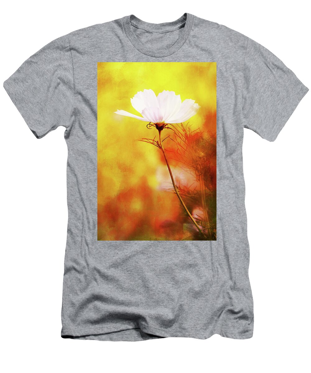 White Cosmos T-Shirt featuring the photograph White Cosmos Standing Proud by Anita Pollak