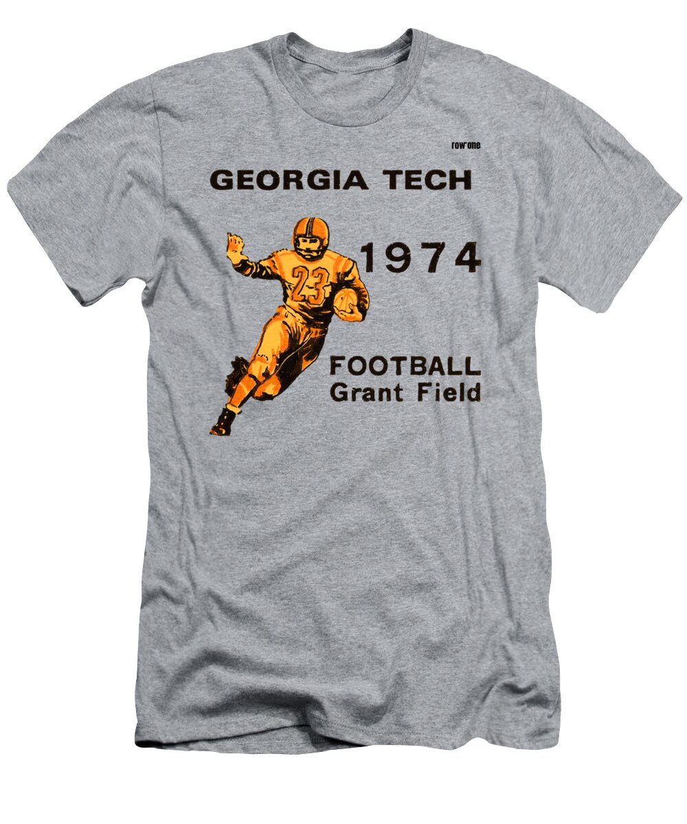 Georgia T-Shirt featuring the mixed media 1974 Georgia Tech vs. North Carolina by Row One Brand