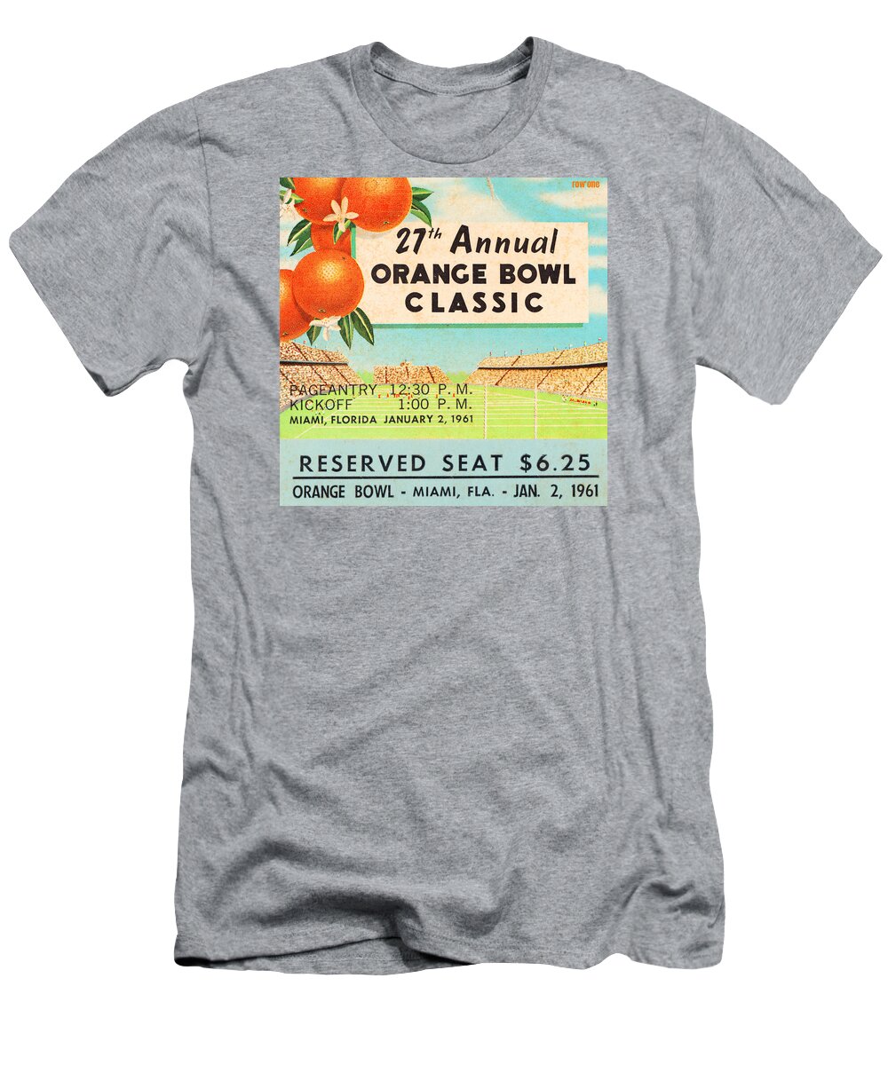 Missouri Tigers T-Shirt featuring the mixed media 1961 Orange Bowl Missouri Win by Row One Brand