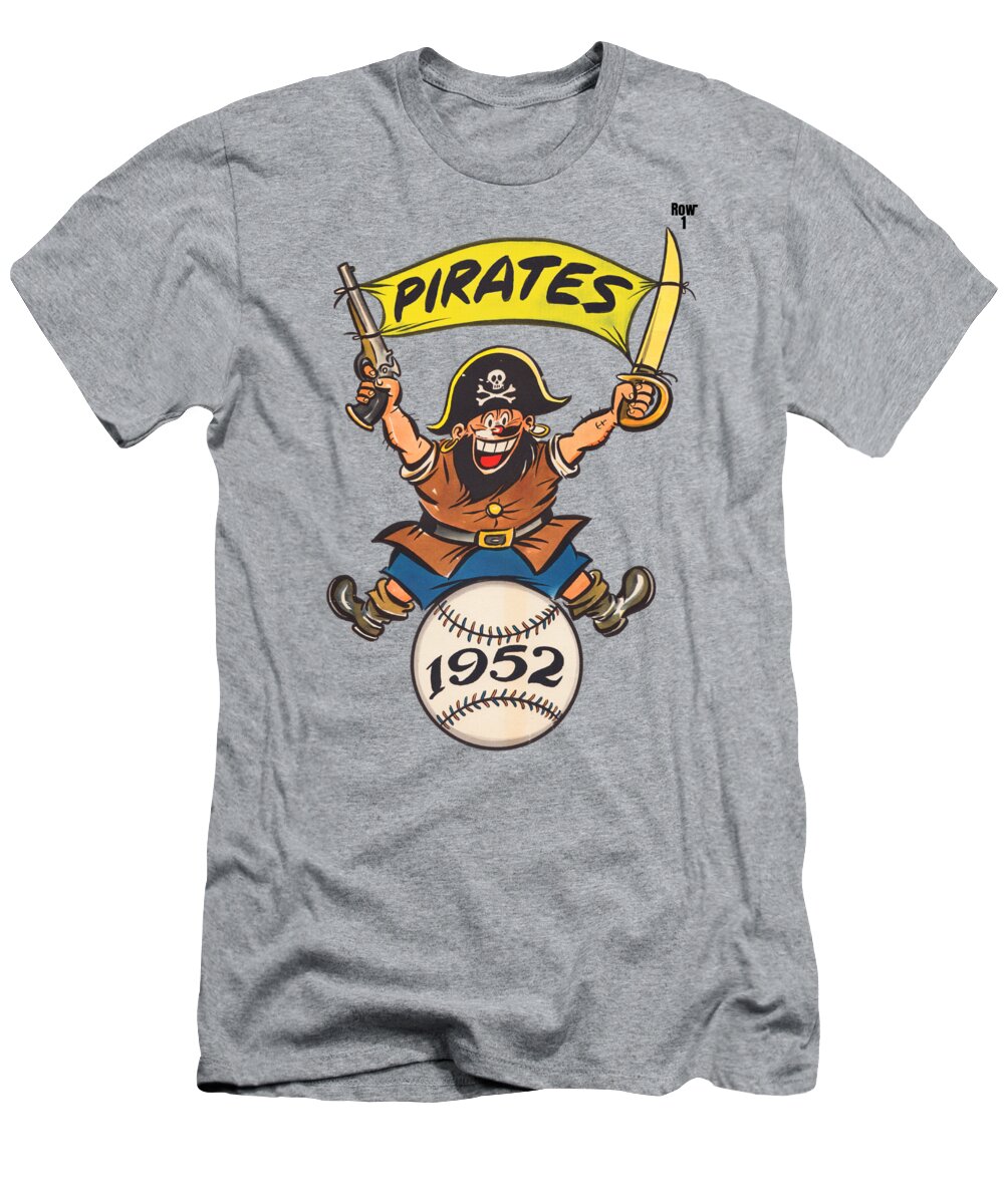 Pittsburgh Pirates Baseball Art T-Shirt by Row One Brand Pixels