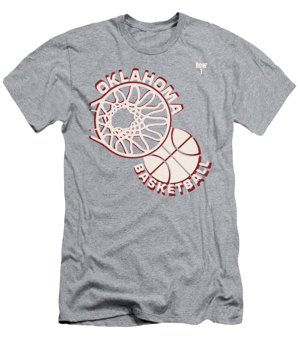 College T-Shirt featuring the mixed media 1983 Oklahoma Basketball Ticket Art by Row One Brand