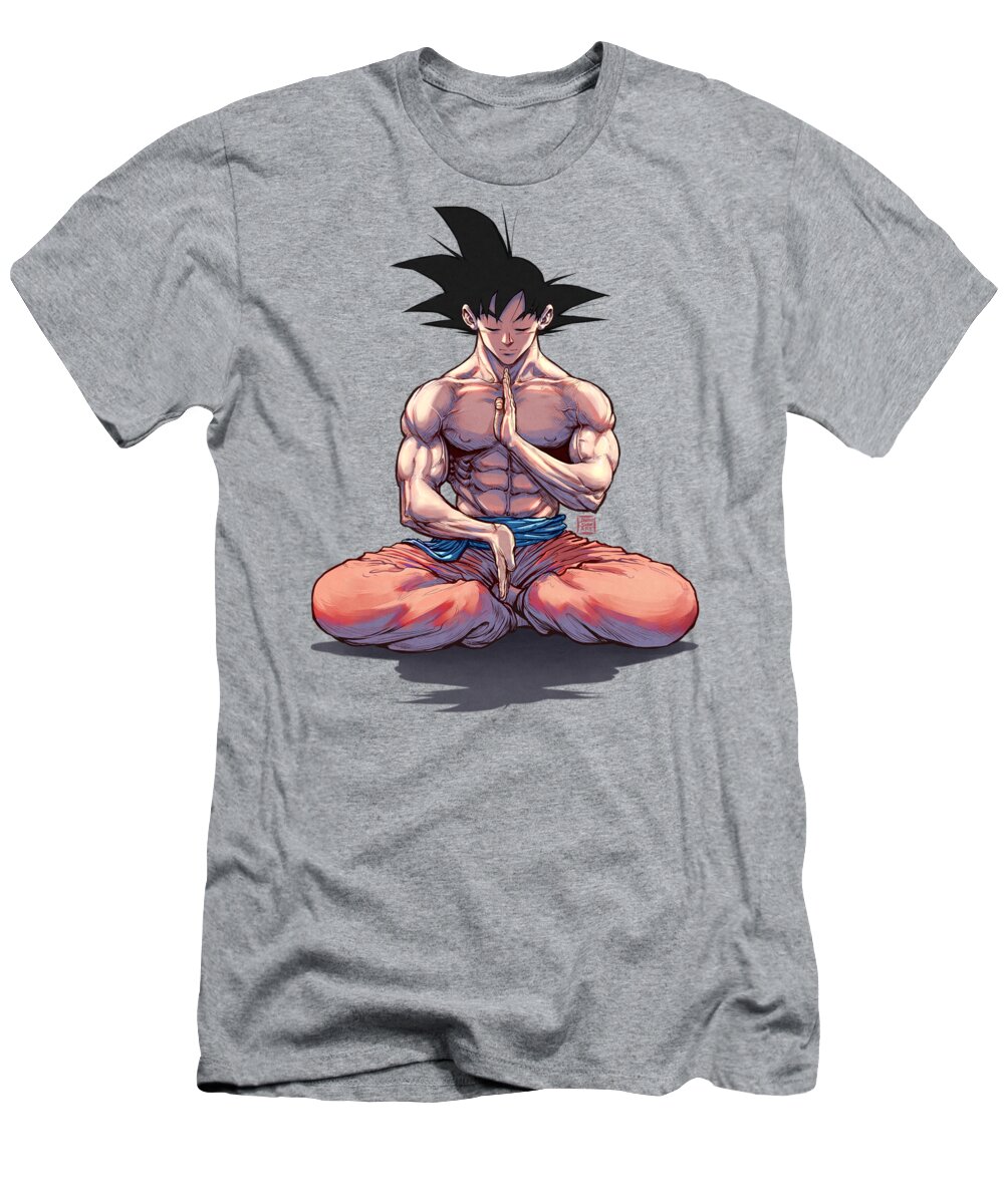 Son Goku T-Shirt featuring the digital art Son Goku - Meditation by Darko B