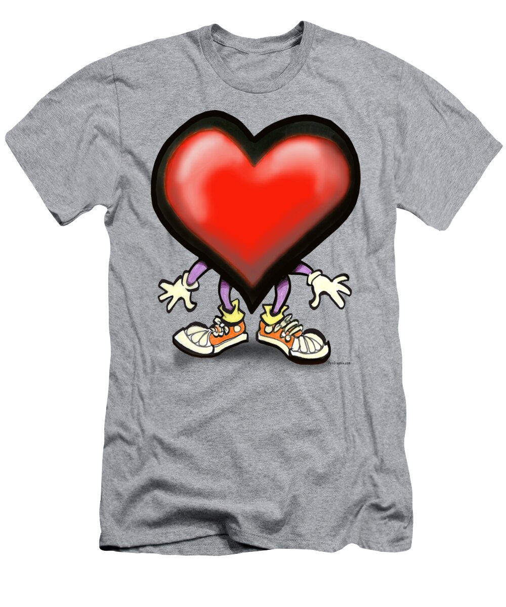 Heart T-Shirt featuring the painting Big Heart by Kevin Middleton