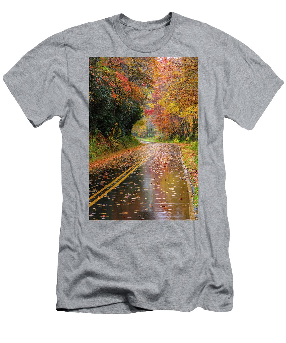 Carolina T-Shirt featuring the photograph Autumn Drive II by Debra and Dave Vanderlaan