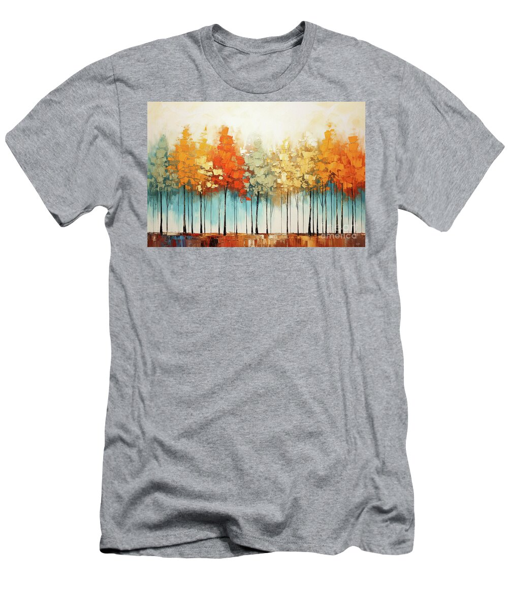 Trees T-Shirt featuring the painting Autumn Ecstacy by Tina LeCour