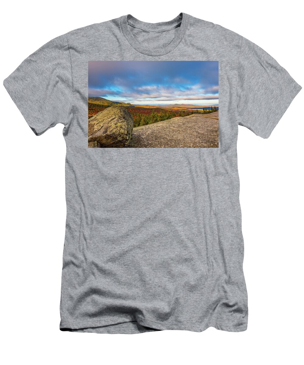 New Hampshire T-Shirt featuring the photograph Autumn Erratic, Middle Sugarloaf. by Jeff Sinon