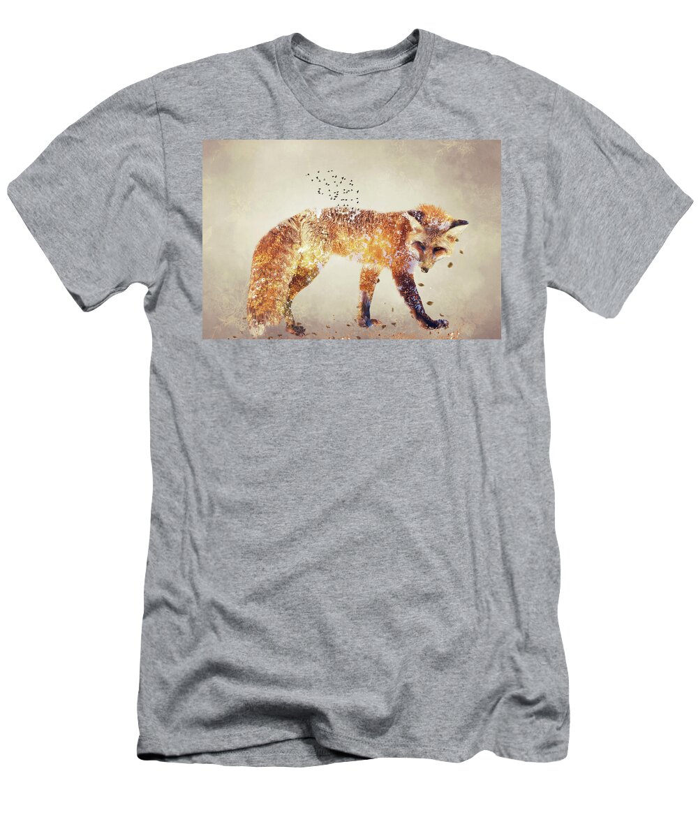 Fox T-Shirt featuring the digital art Autumn Fox by Claudia McKinney