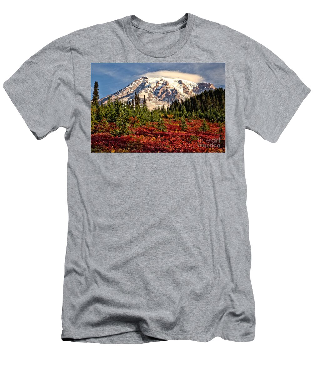 Mt T-Shirt featuring the photograph Autumn Rainbow Of Color At Paradise by Adam Jewell