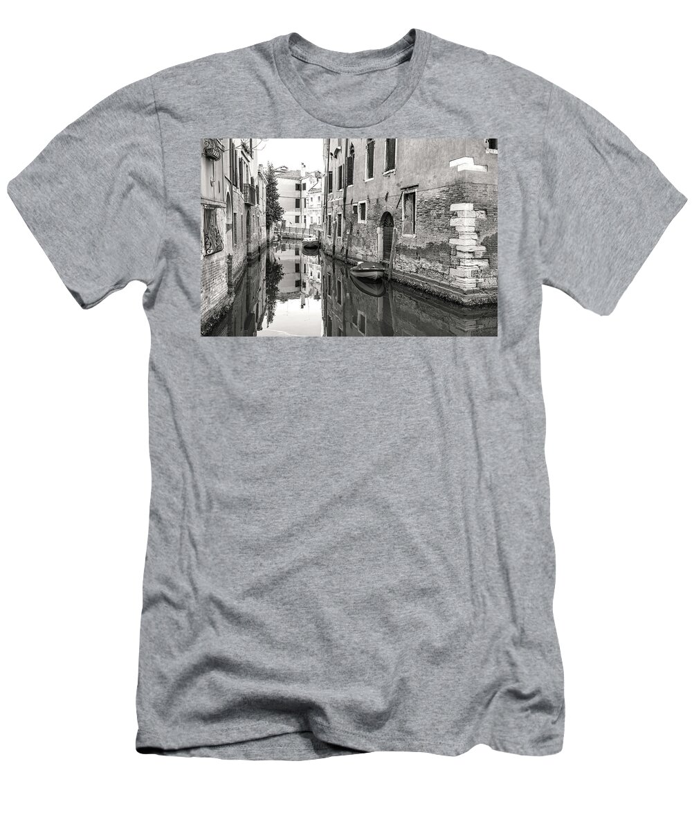 Fine Art Photo T-Shirt featuring the photograph B0008227 - Reflections in the canal by Marco Missiaja