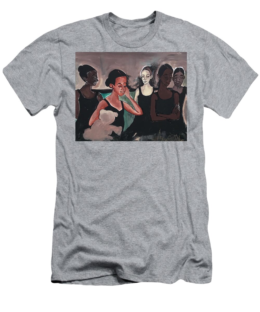  T-Shirt featuring the painting Backstage by Angie ONeal