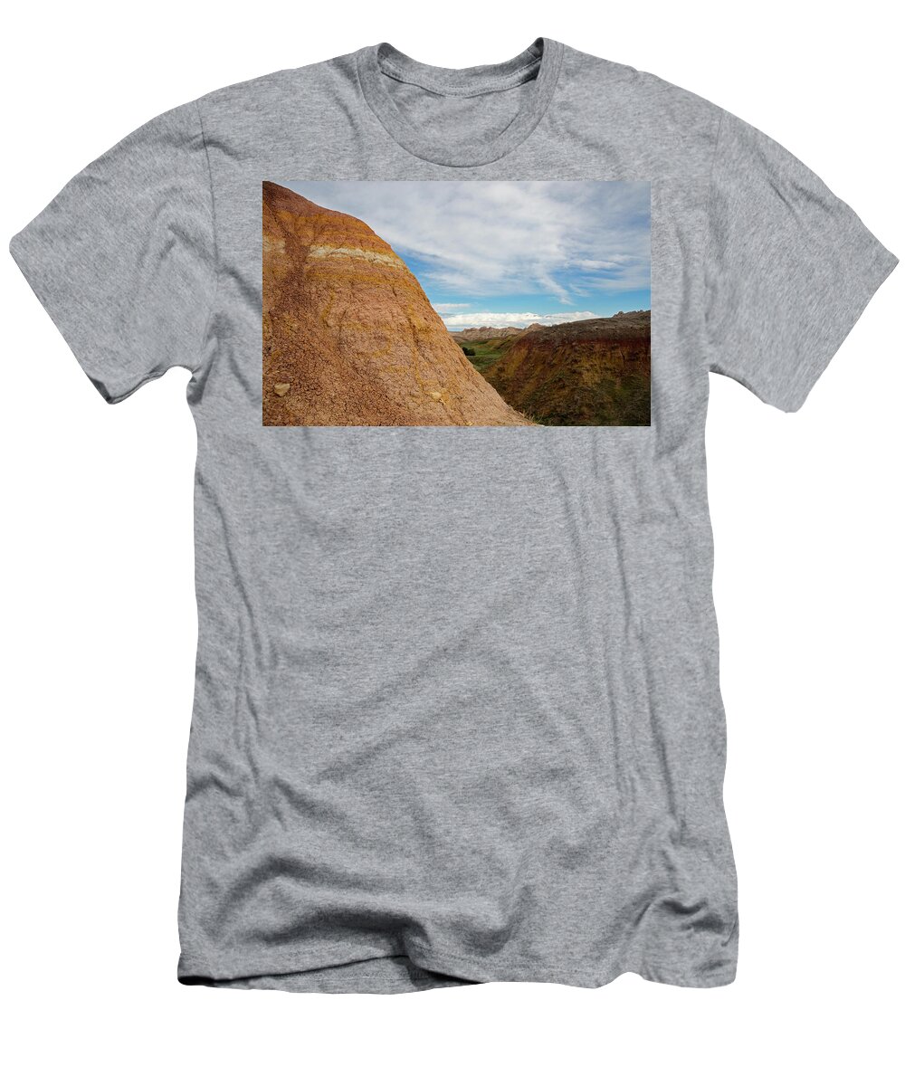 Badlands Colorful Butte T-Shirt featuring the photograph Badlands Colorful Butte by Dan Sproul