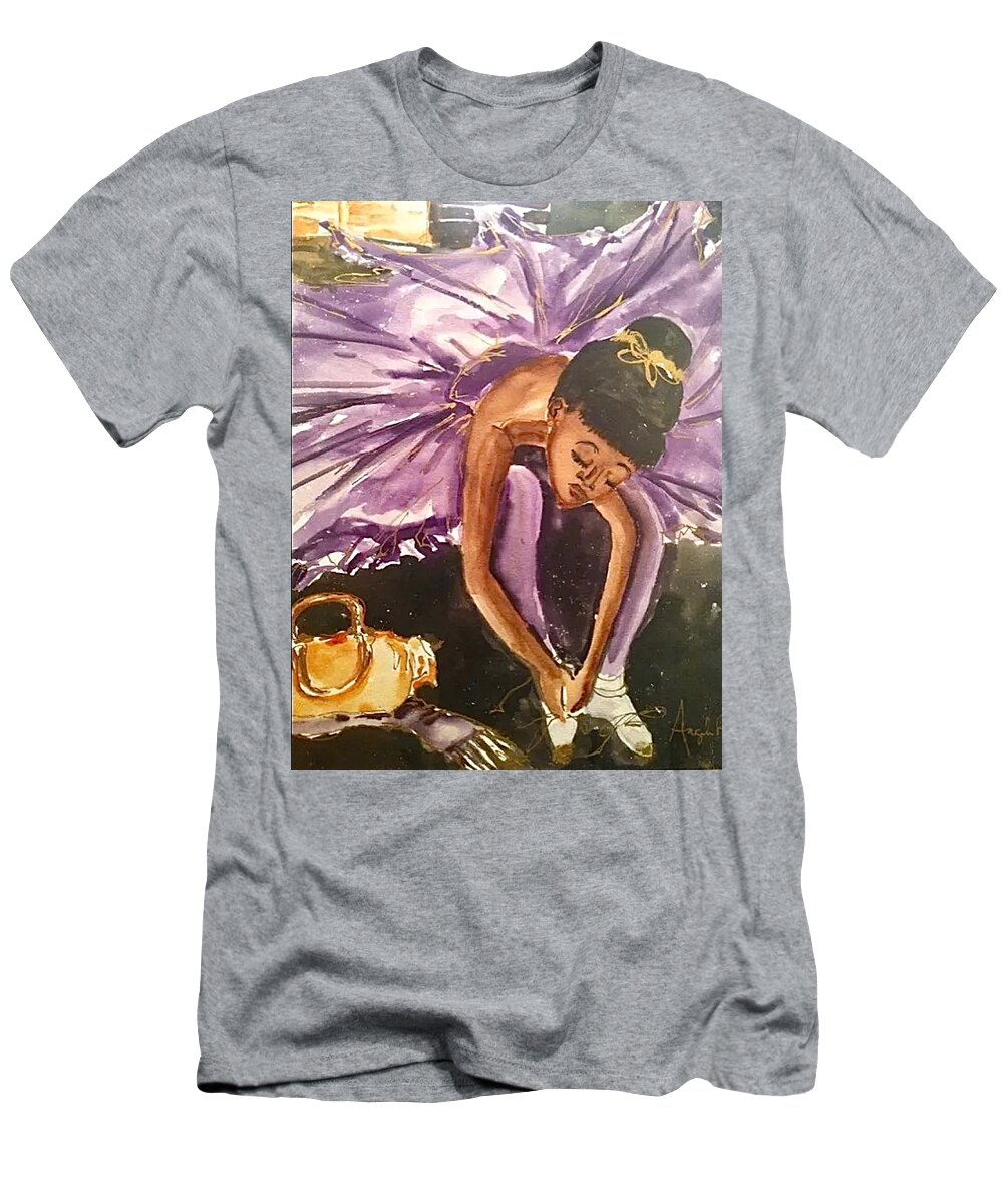  T-Shirt featuring the painting Ballerina Girl by Angie ONeal