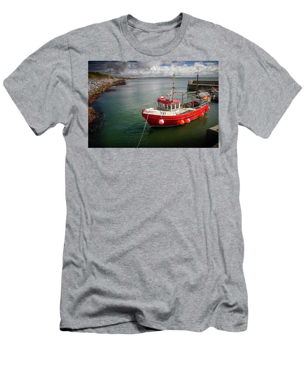 Red T-Shirt featuring the photograph Ballyhaigue Boat by Mark Callanan