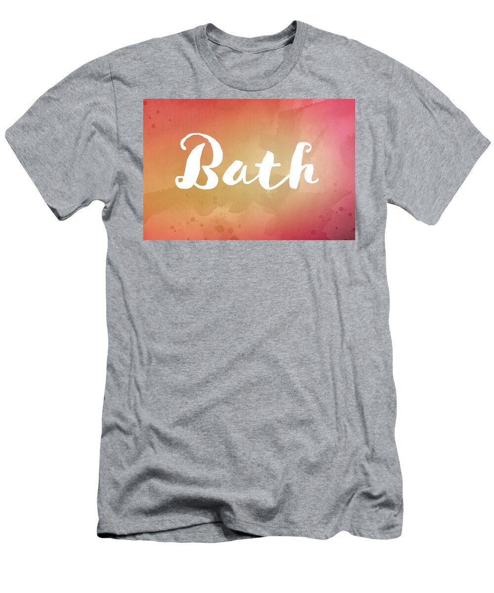 Watercolor T-Shirt featuring the painting Bathroom Art Watercolor by Amelia Pearn