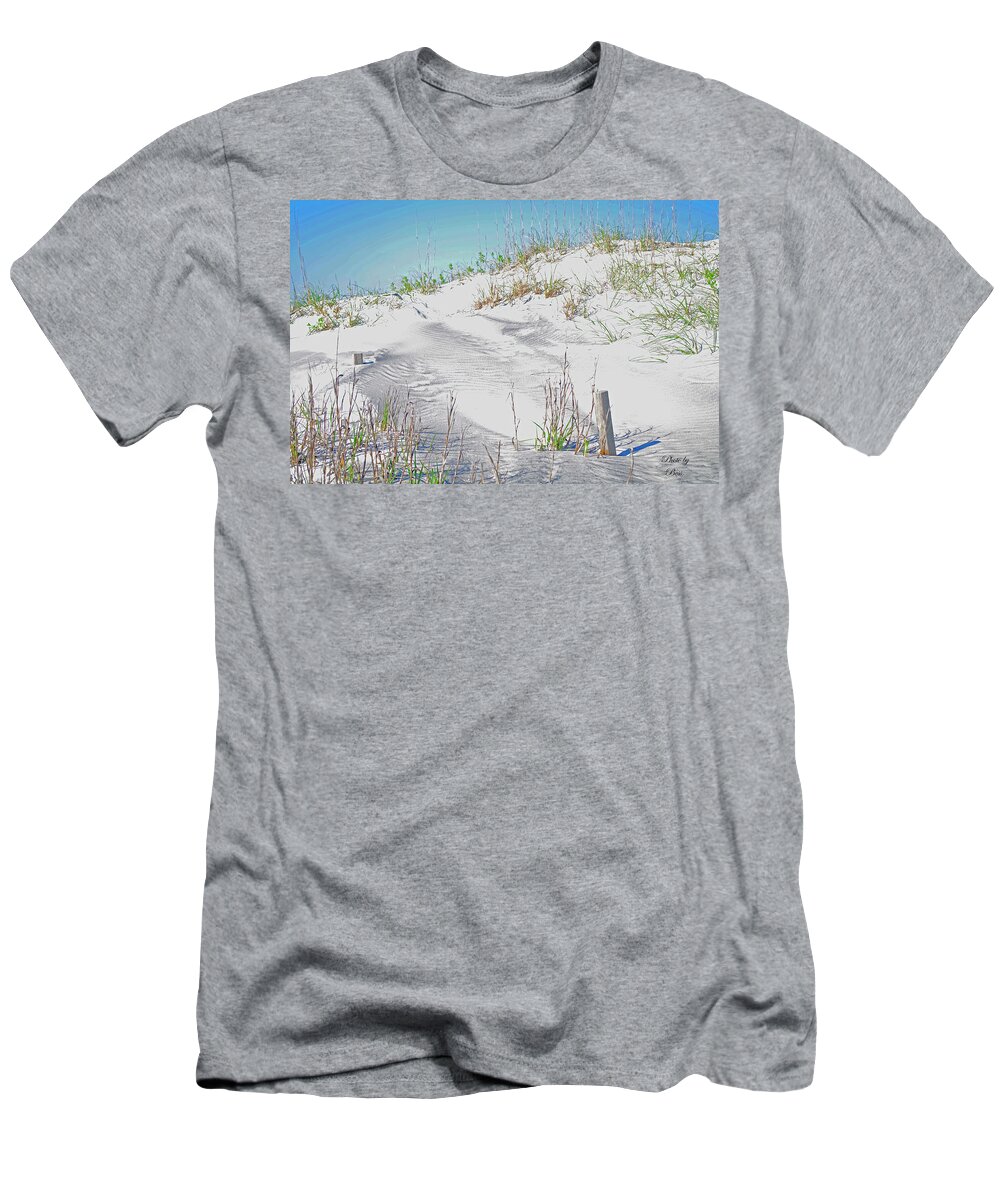 Beach Sand Dune In Florida Coast. T-Shirt featuring the photograph Beach dune by Bess Carter