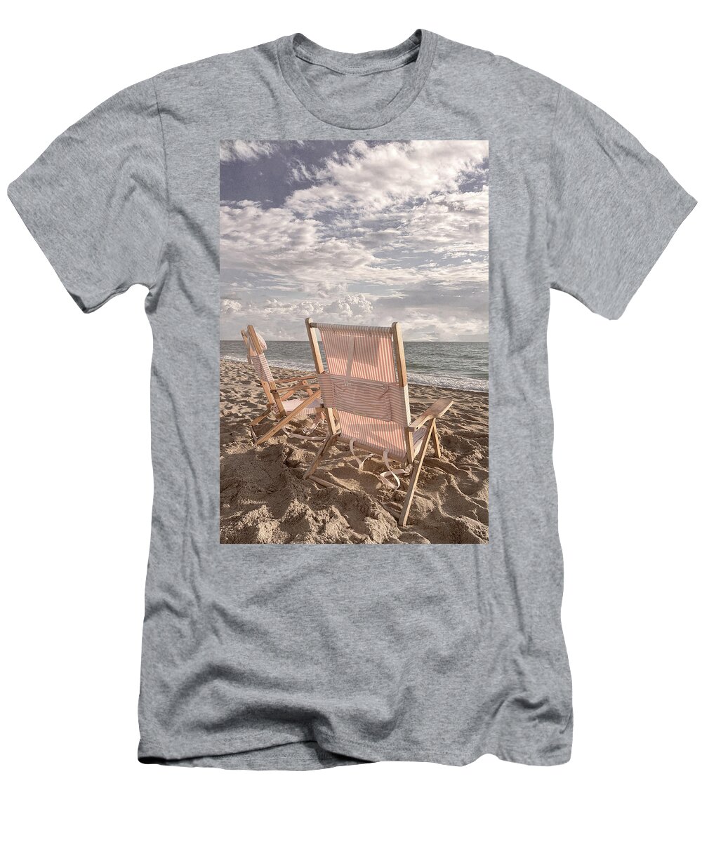 Clouds T-Shirt featuring the photograph Beachy Cottage Relaxation by Debra and Dave Vanderlaan