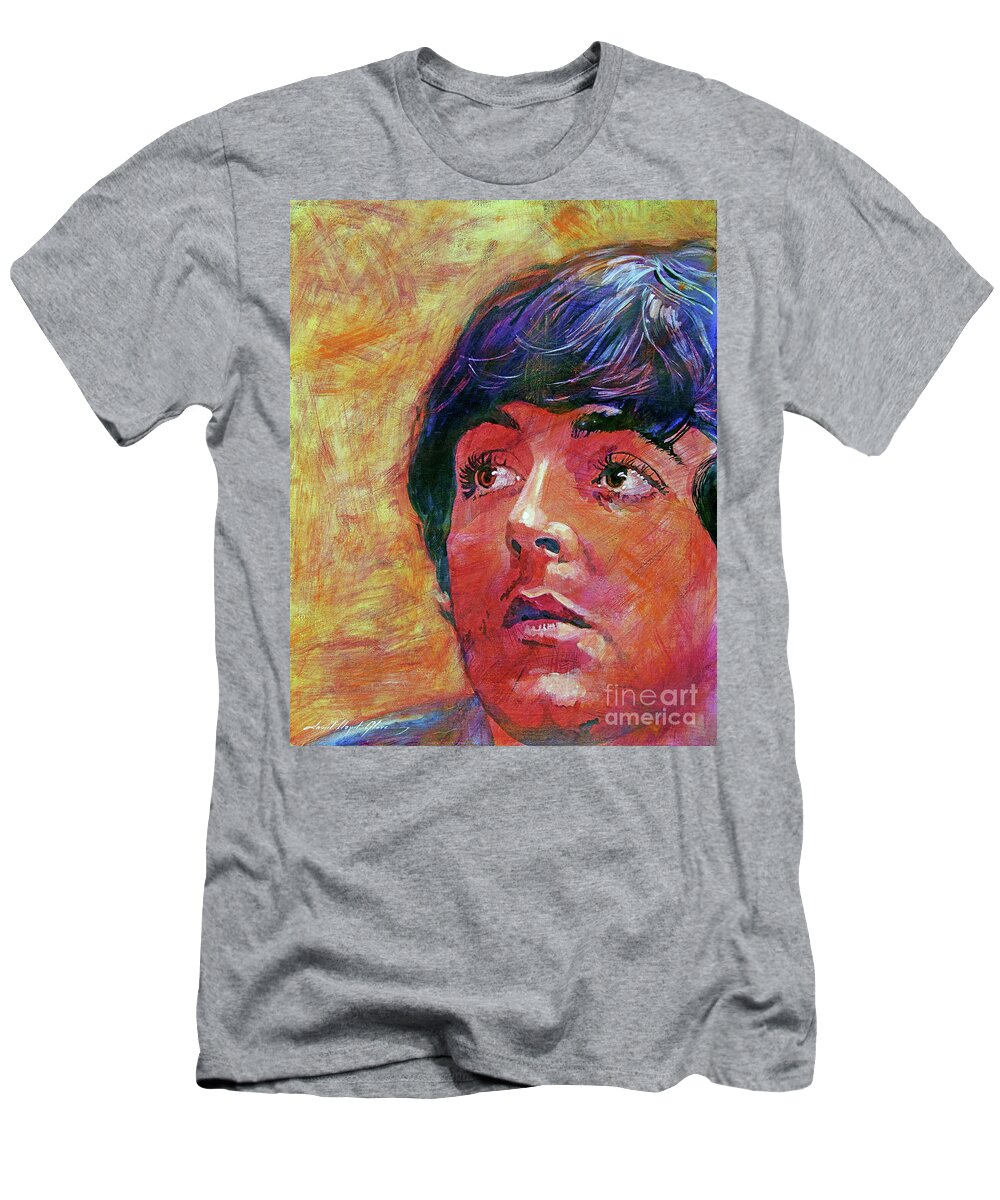 Paul Mccartney T-Shirt featuring the painting Beatle Paul by David Lloyd Glover