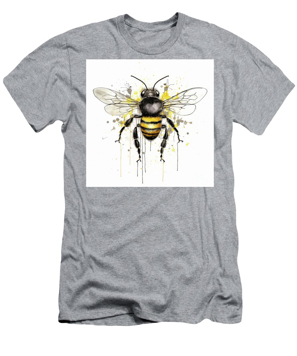 Bumble Bee T-Shirt featuring the painting Beautiful Bumble Bee by Tina LeCour