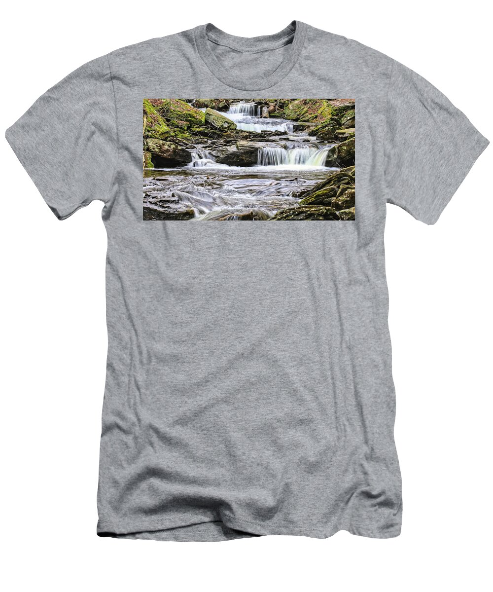 Waterfall T-Shirt featuring the photograph Beautiful Waterfall At Ricketts Glen by Scott Burd