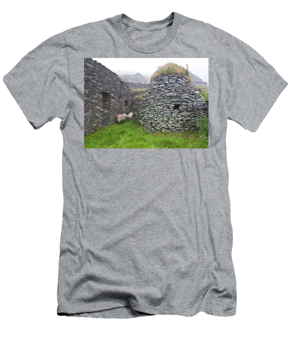 Dingle T-Shirt featuring the photograph Beehive Huts - Dingle, Ireland by Denise Strahm