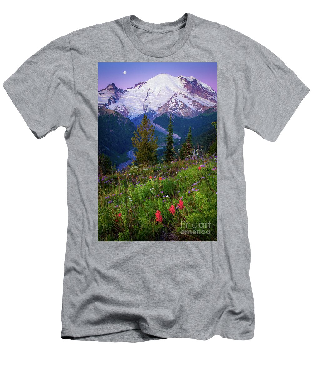 America T-Shirt featuring the photograph Before Dawn at Mount Rainier by Inge Johnsson