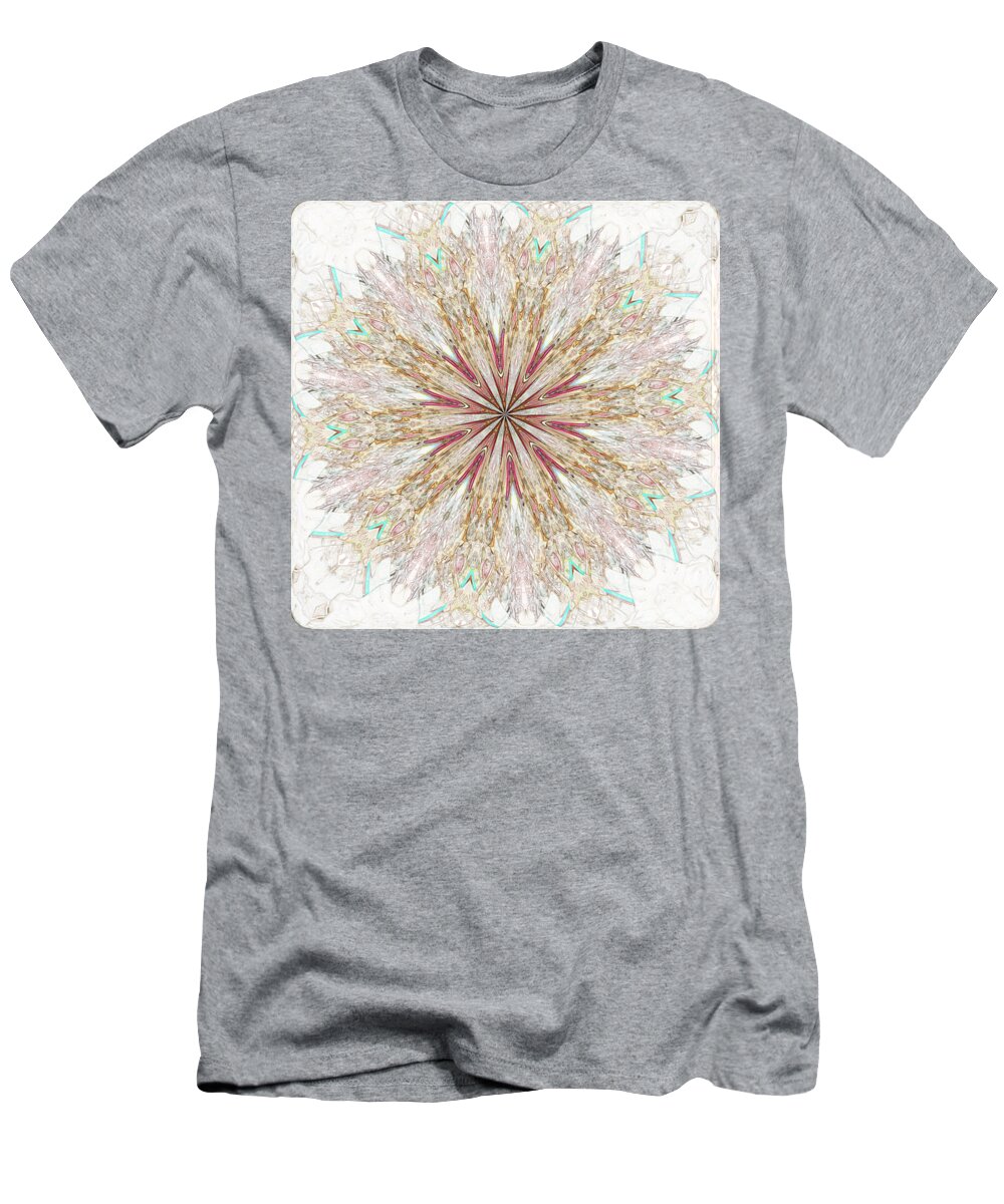 3d Art T-Shirt featuring the digital art Bejeweled Kaleidoscope - Snowflake by Marian Bell