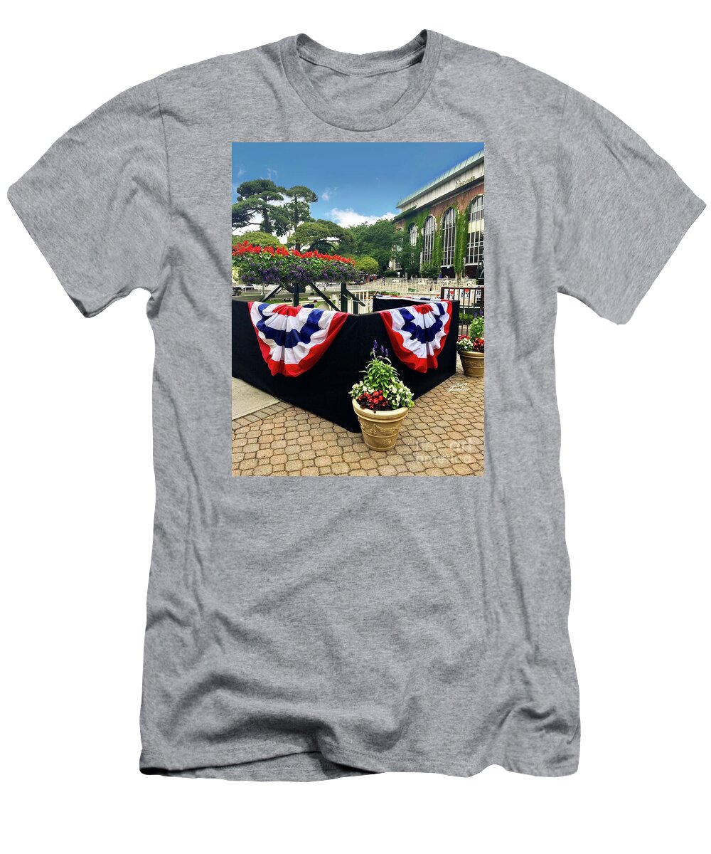 Belmont Park T-Shirt featuring the photograph Belmont Park Bunting by CAC Graphics