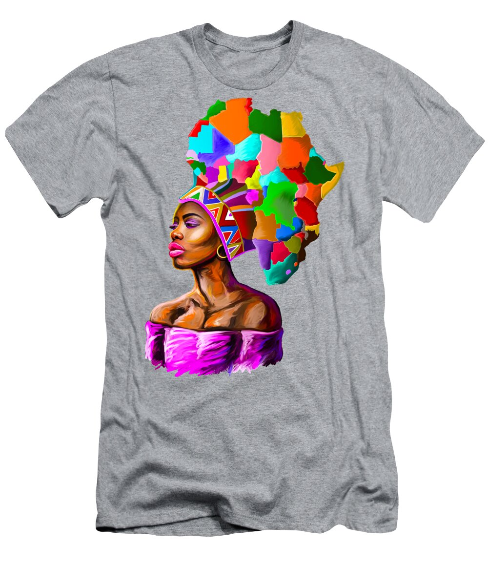 Print T-Shirt featuring the painting Beloved Home by Anthony Mwangi