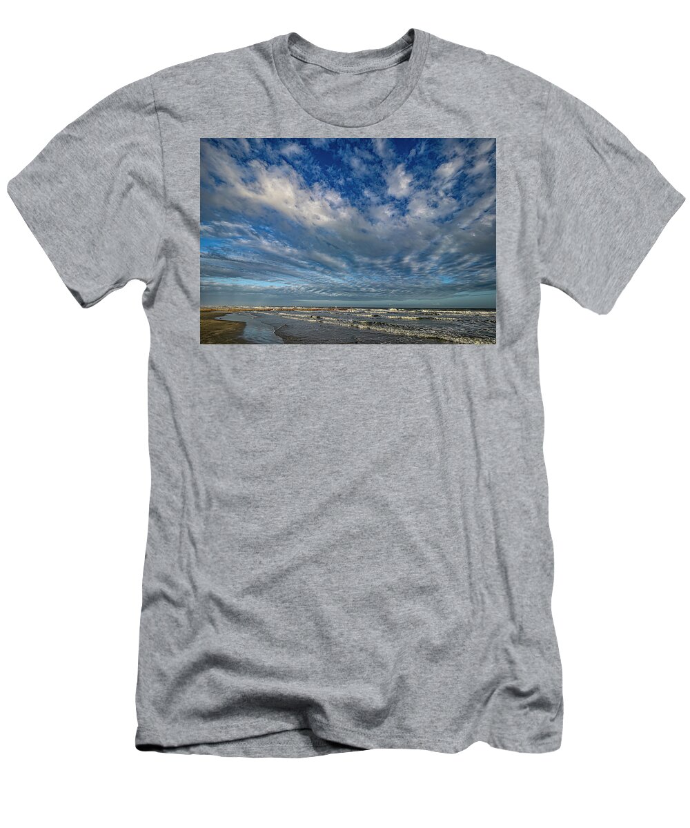 Landscape T-Shirt featuring the photograph Big Sky Galveston by Jerry Connally