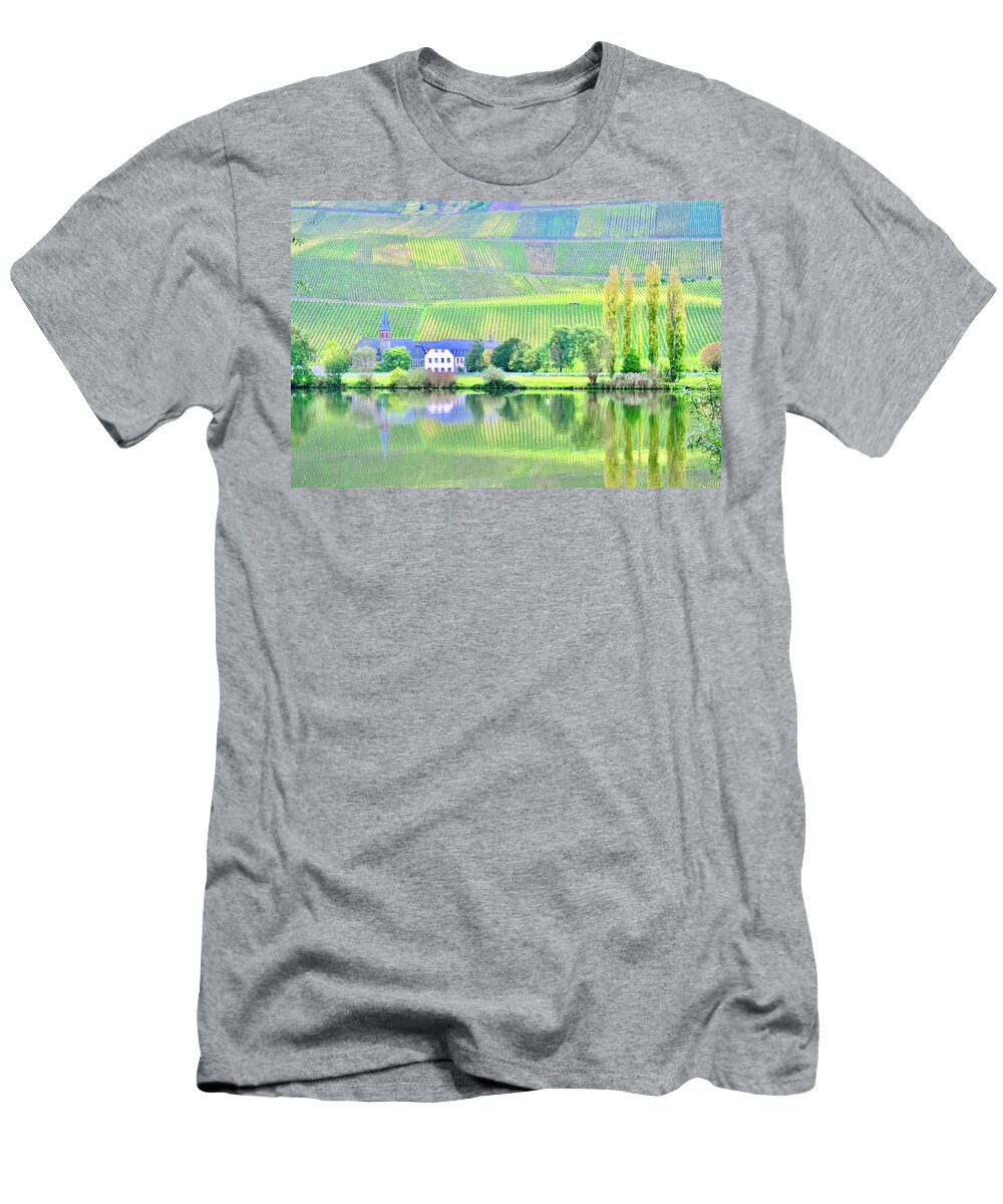 River T-Shirt featuring the photograph Biking on the Mosel River by Dorsey Northrup