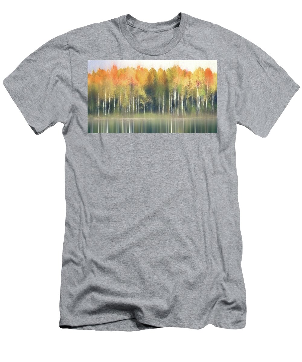 Photography T-Shirt featuring the digital art Birch Tree Soft by Terry Davis