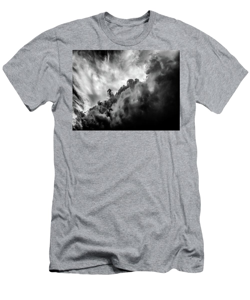 Nature T-Shirt featuring the photograph Black and white Clouds by Louis Dallara